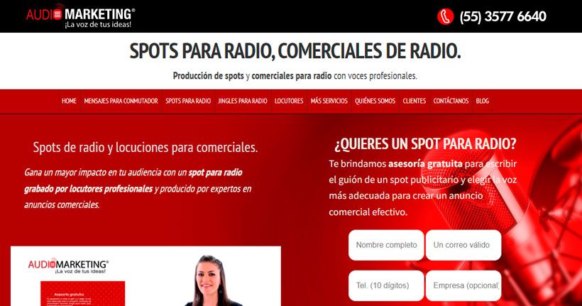 anuncio de radio de salón